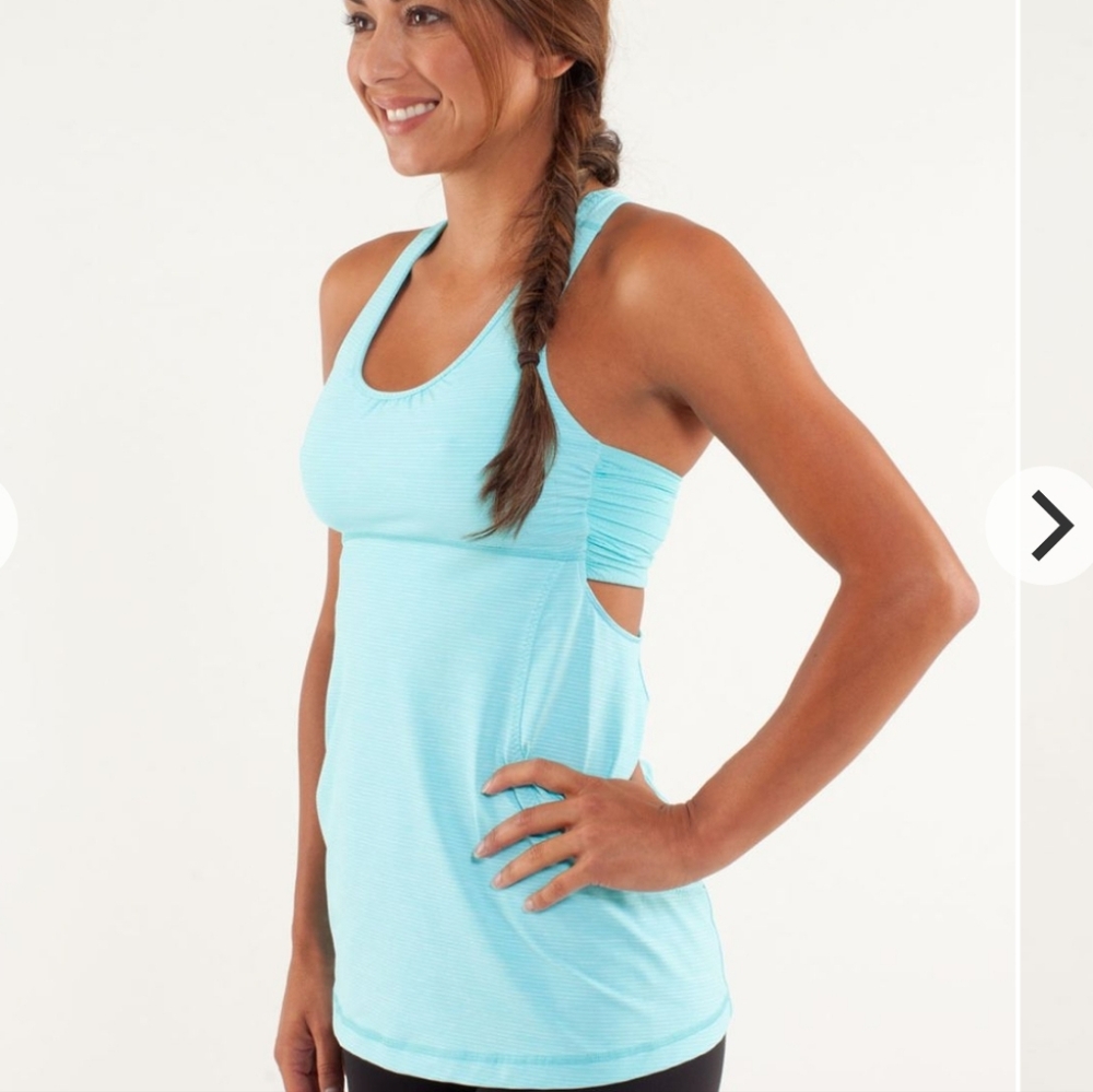 Lululemon Turbo Tank Tonka Stripe Angel Blue / Heathered Angel Blue / Angel Blu